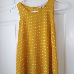 Ann Taylor Loft Petites Yellow Flowy Top, XSP